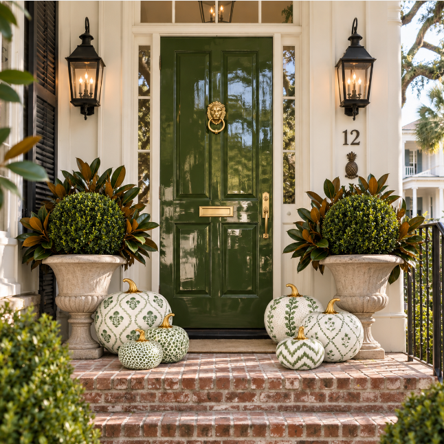 Green Chevron Pumpkin