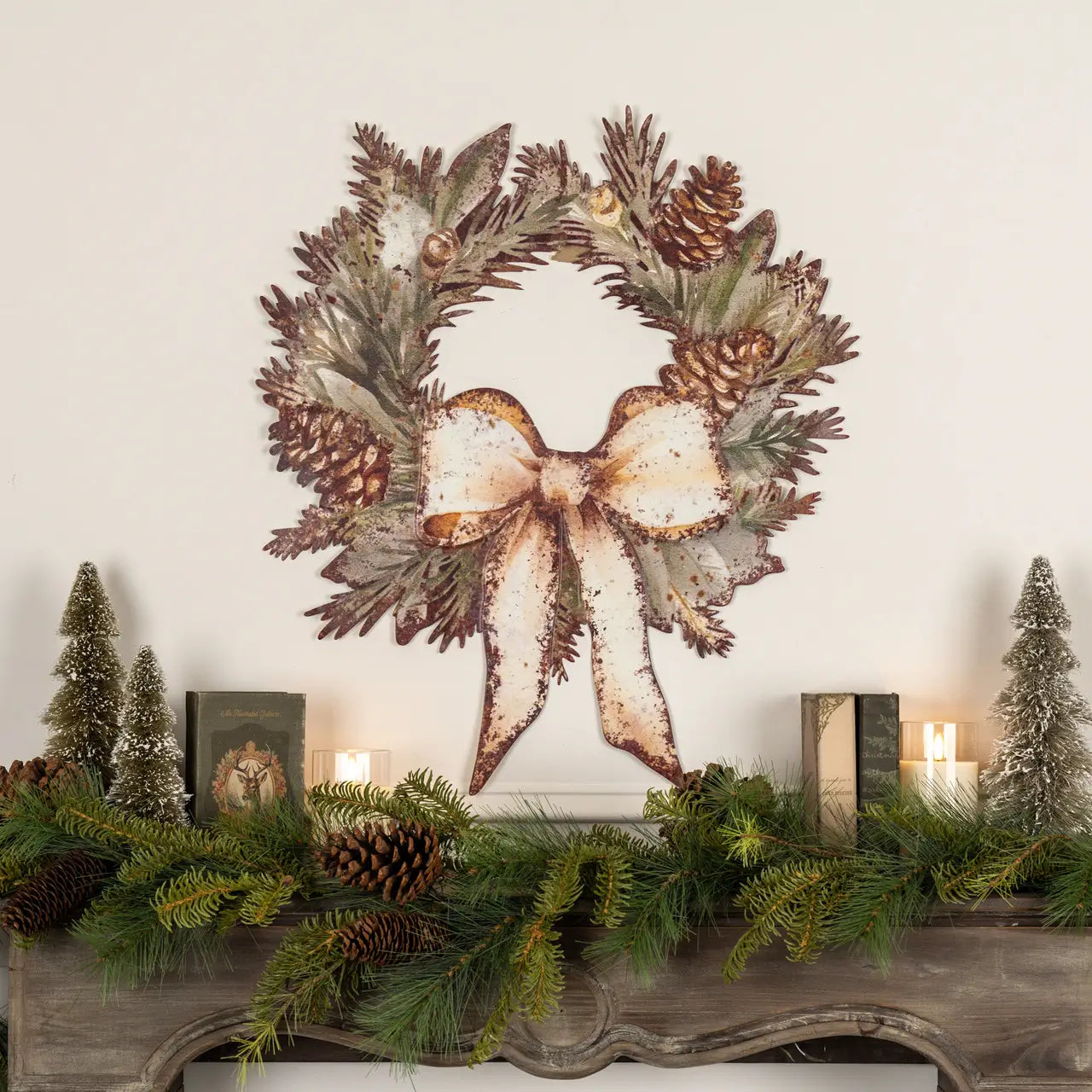 Metal Bow Wreath Wall Plaque