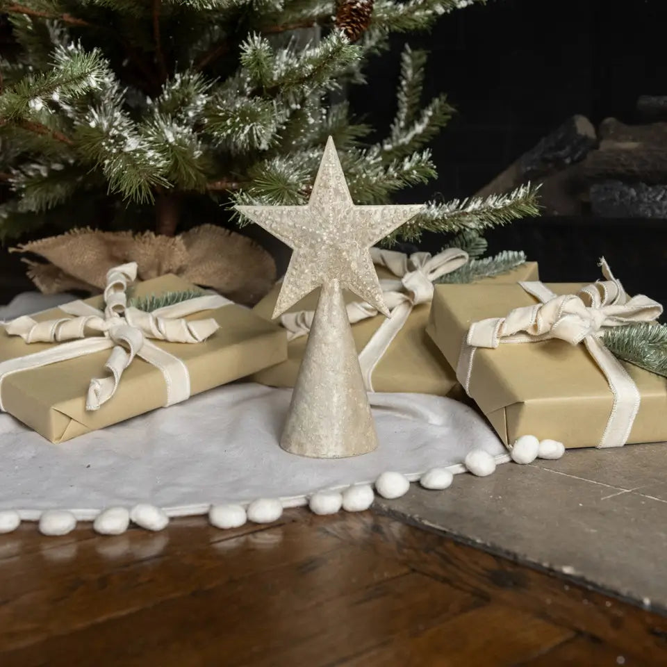 Cream Metal Star Tree Topper