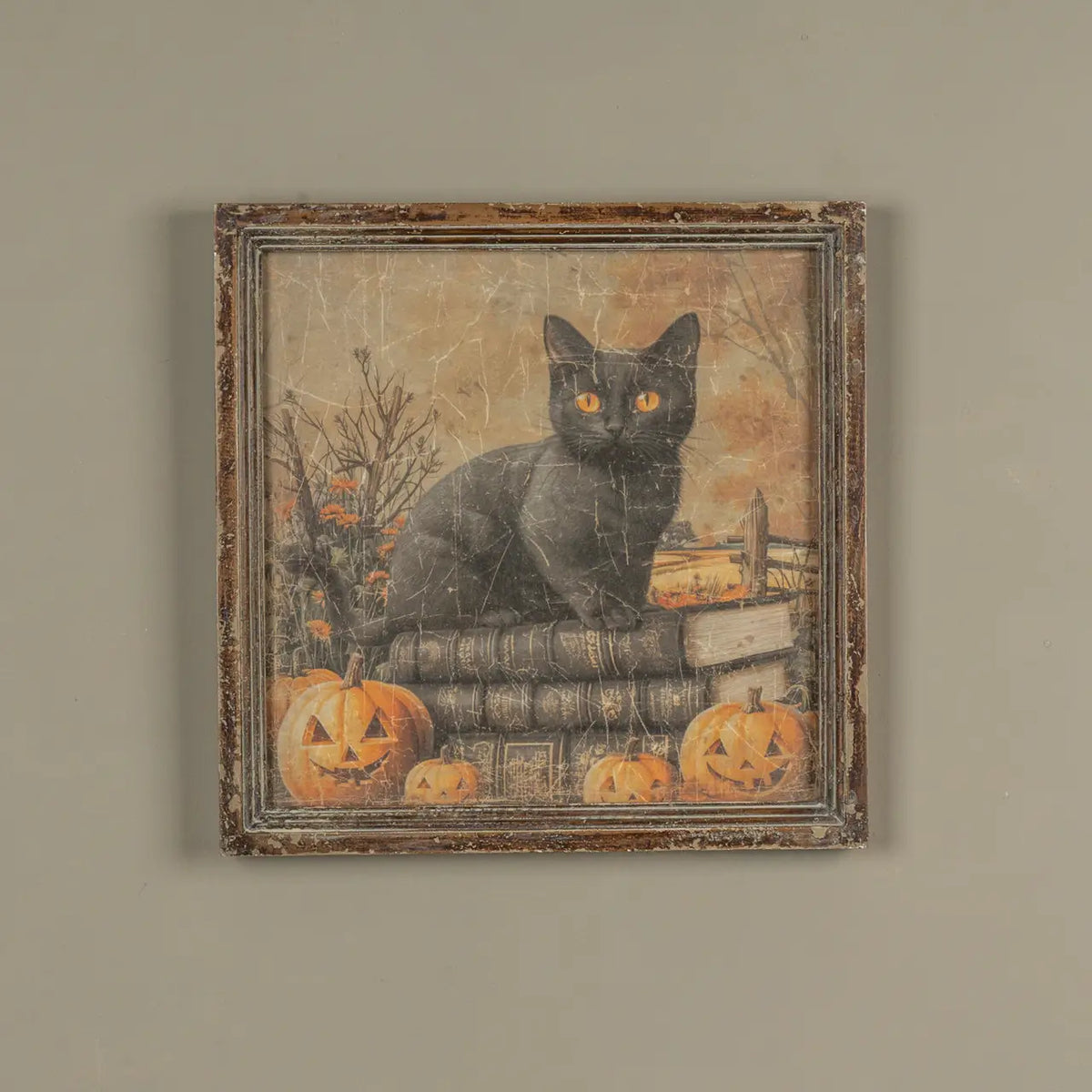 Black Cat Bookstack Print
