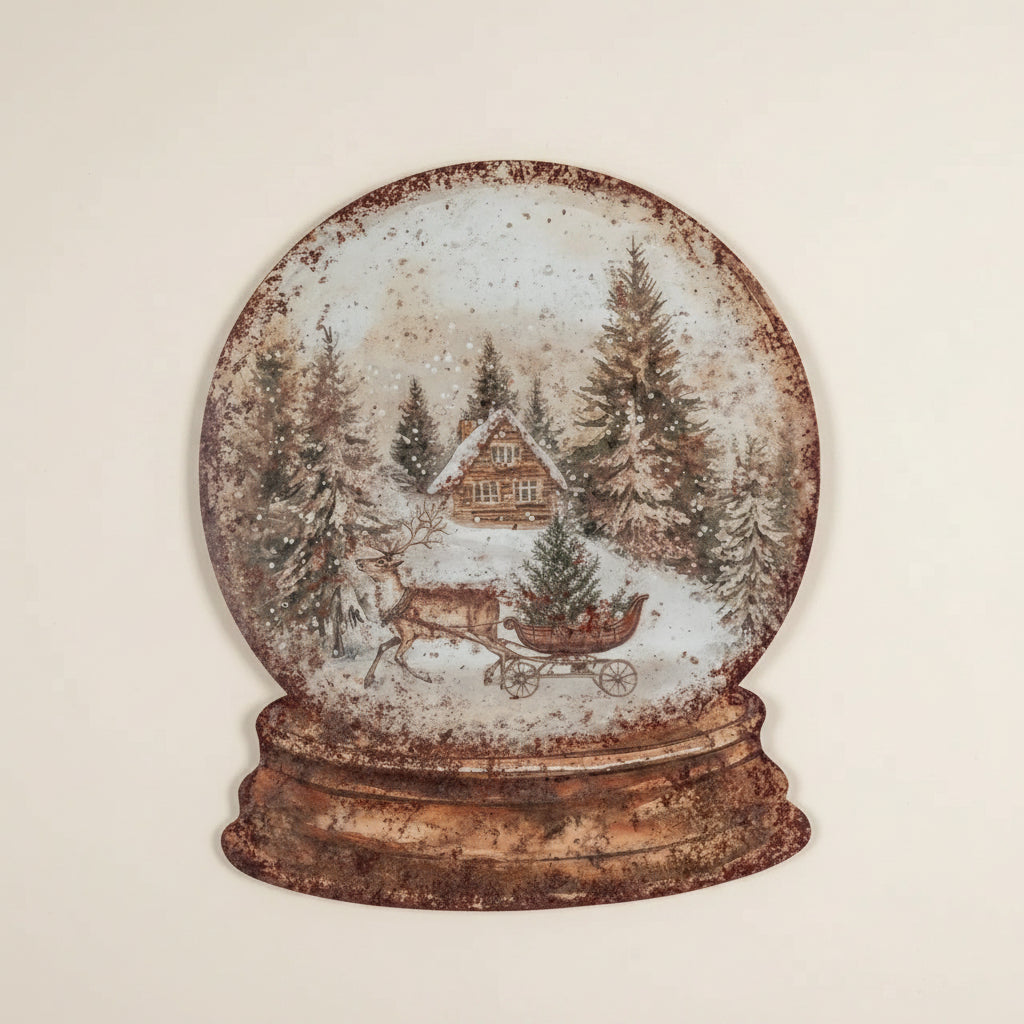 Snow Globe Metal Sign