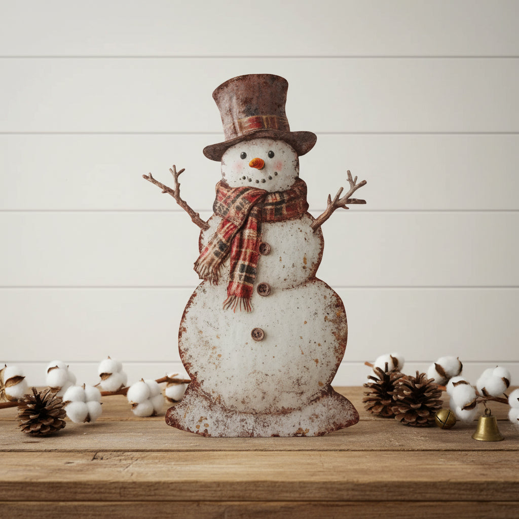 Plaid Snowman Metal Dummy Board