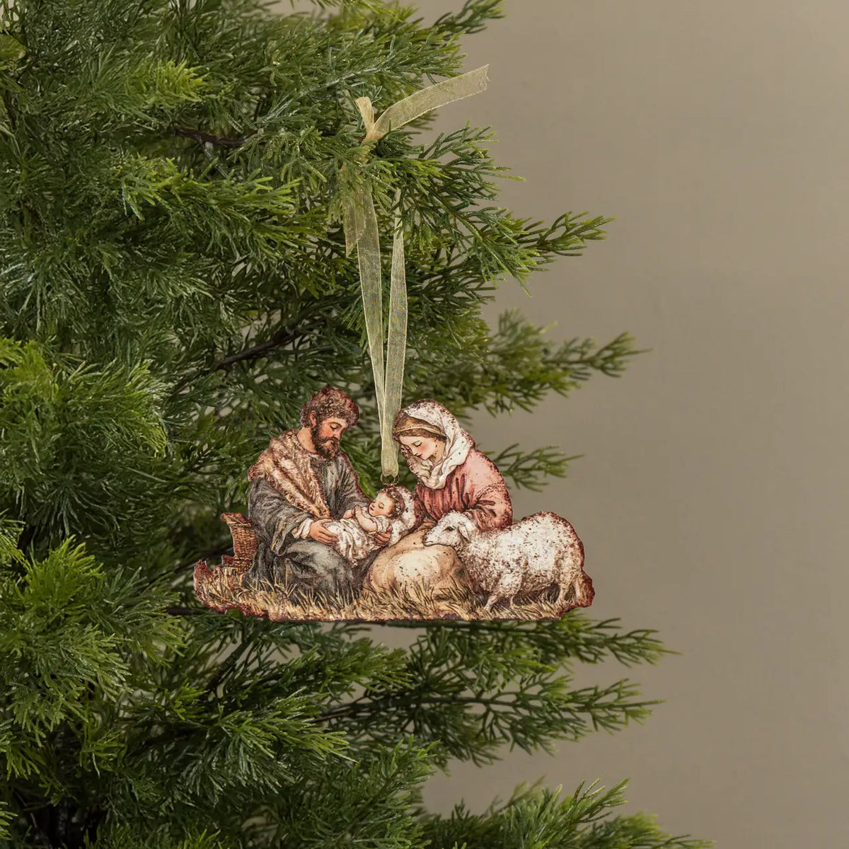Vintage Holiday Metal Ornament