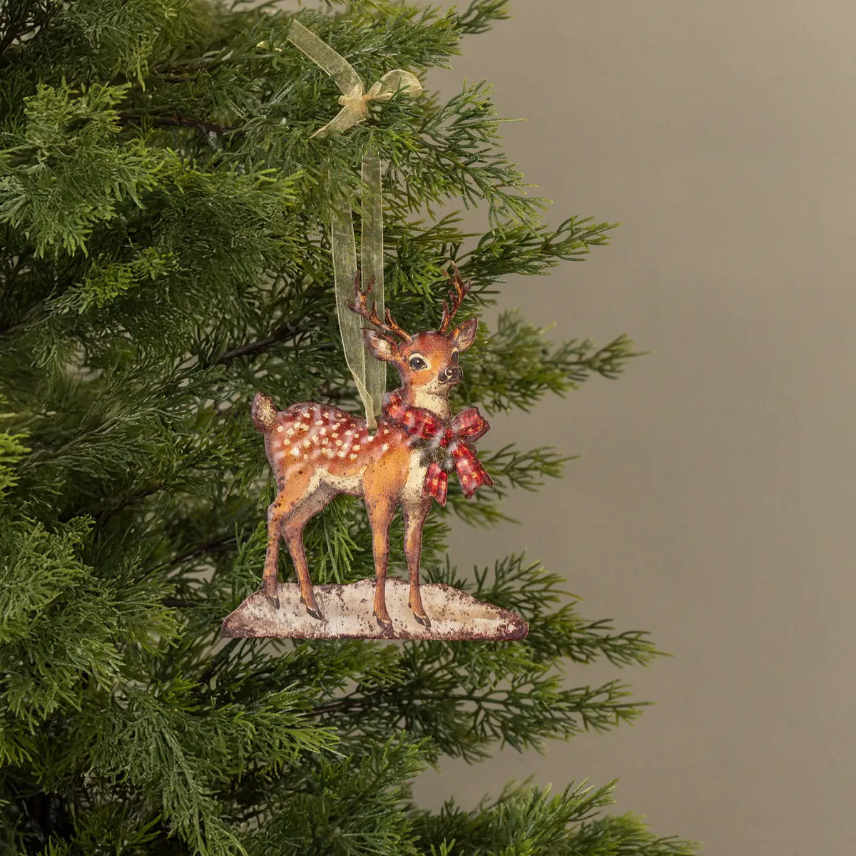 Vintage Holiday Metal Ornament