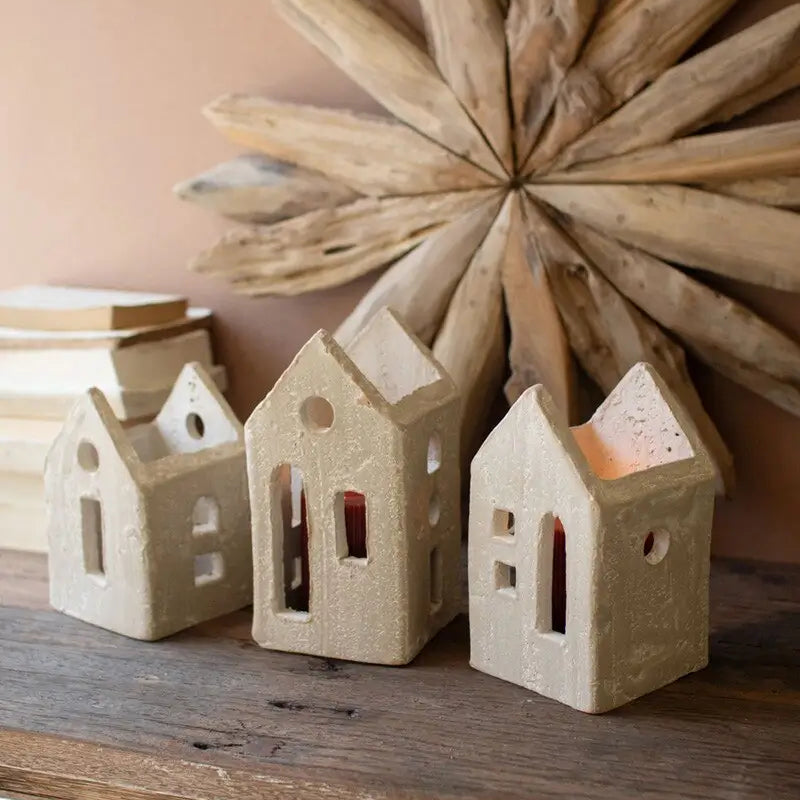 Grey Wash Clay House Luminaire Set