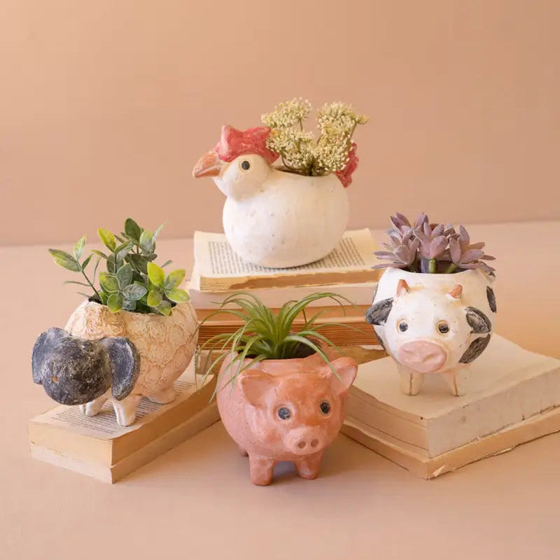 Farm Animal Planter Set
