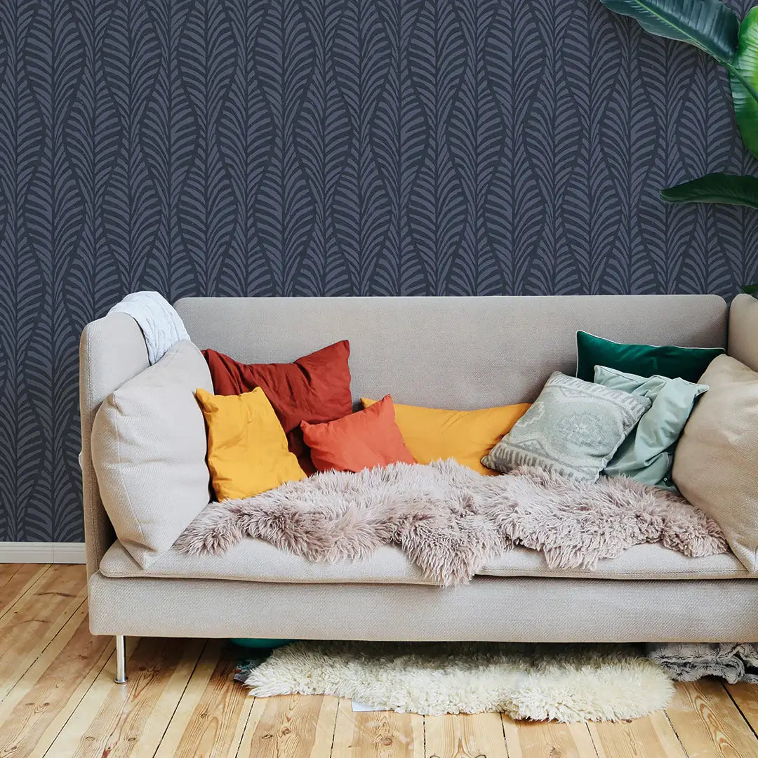 Block Print Leaves Peel & Stick Wallpaper