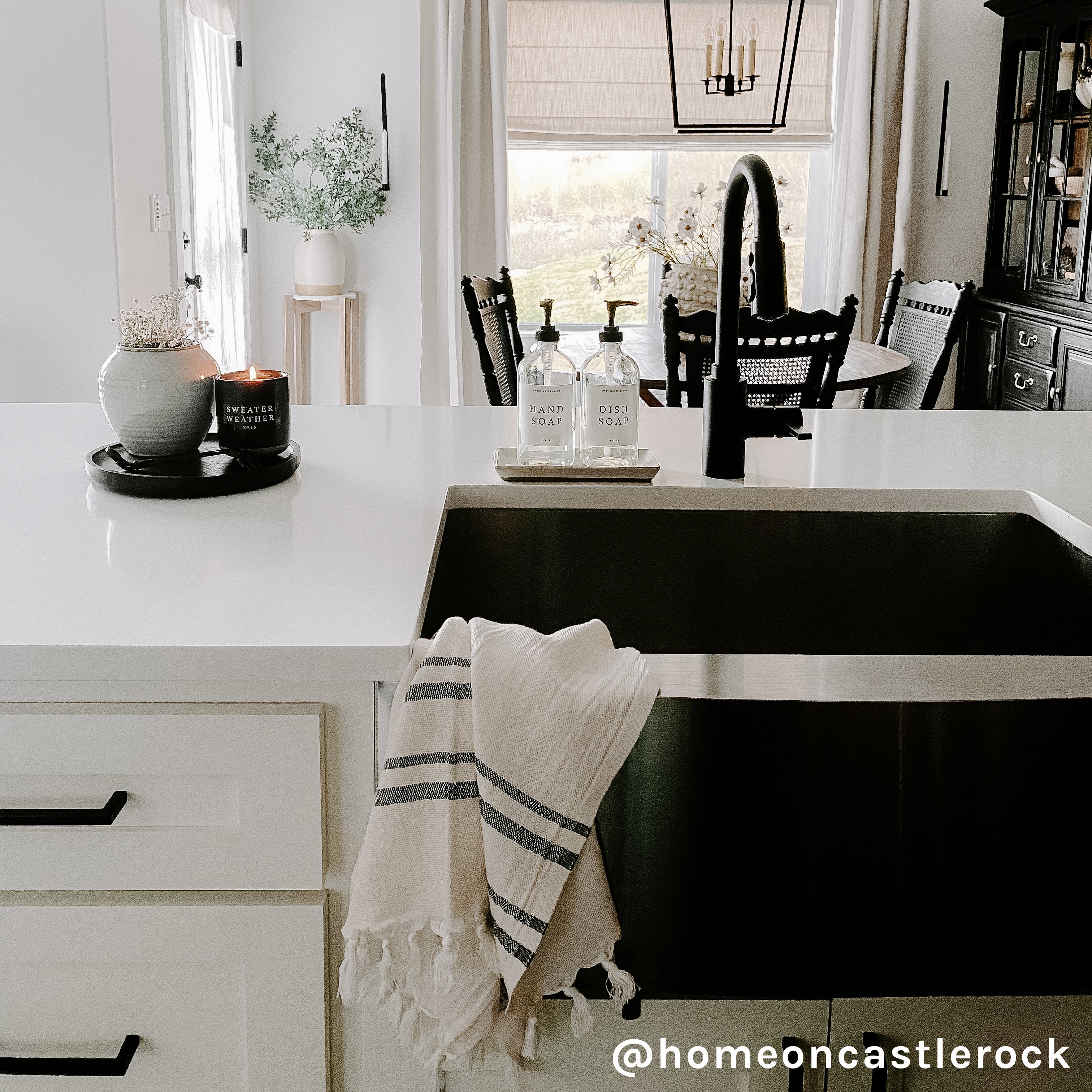 Haley Two Stripe Turkish Cotton & Bamboo Hand Towel