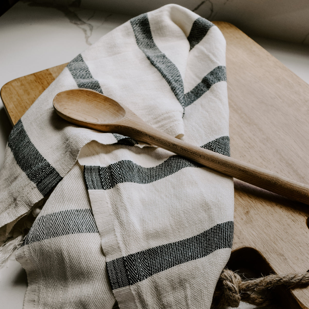 Single Stripe Turkish Cotton &amp; Bamboo Hand Towel