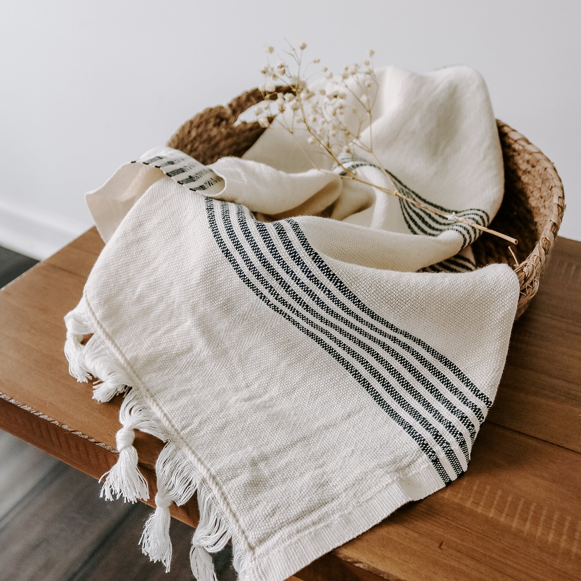 Multi Stripes Turkish Cotton & Bamboo Hand Towel