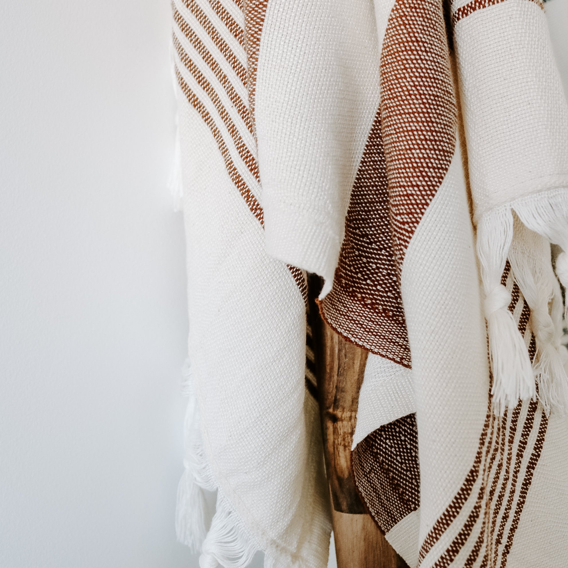 Neutral Stripes Turkish Cotton & Bamboo Hand Towel