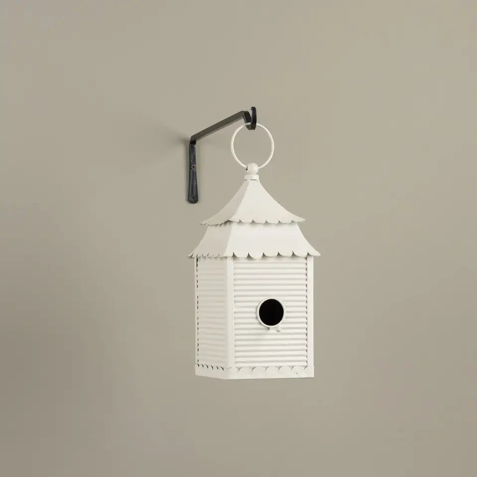 White Scalloped Roof Birdhouse