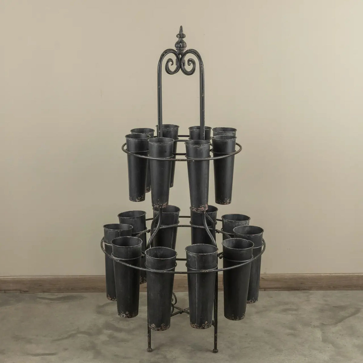 Eighteen Bucket Black Floral Stand