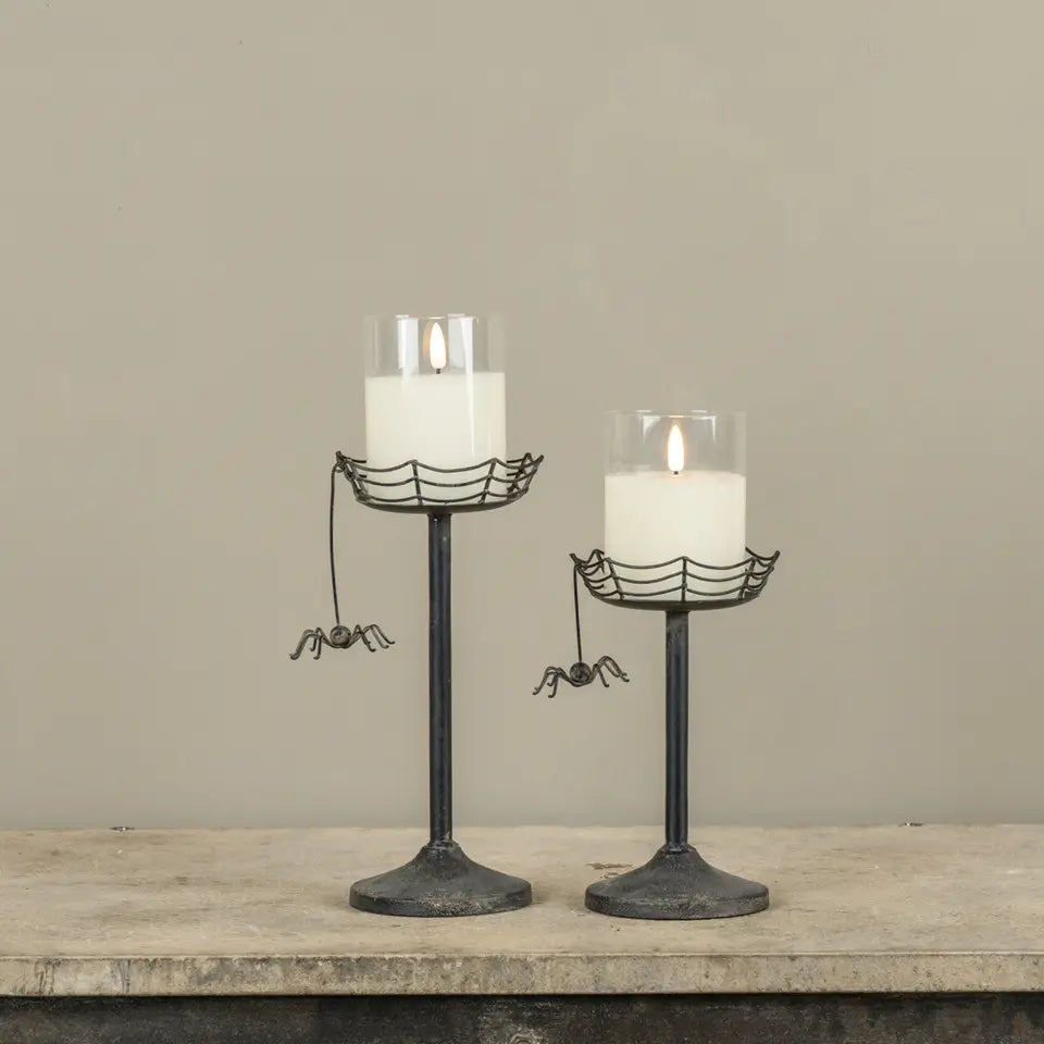 Spider Web Pillar Candle Holder