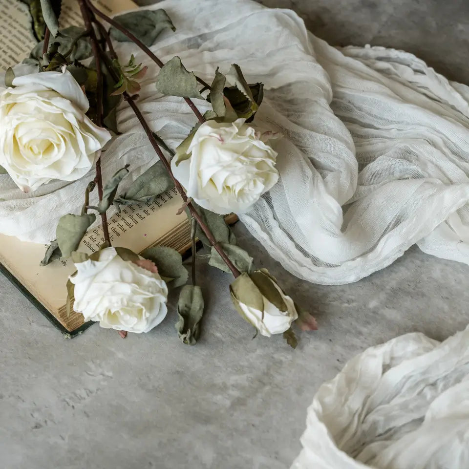 Cream Dried Rose Spray
