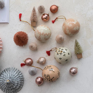 Hand Painted Paper Mache Ball Ornament