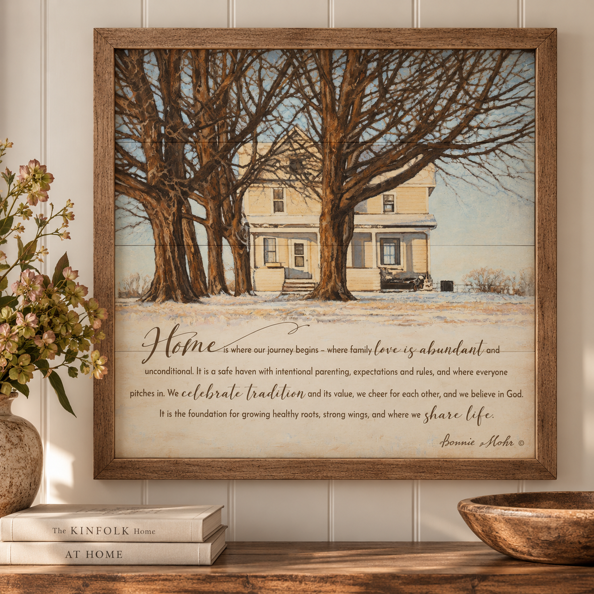 Home Wood Framed Print