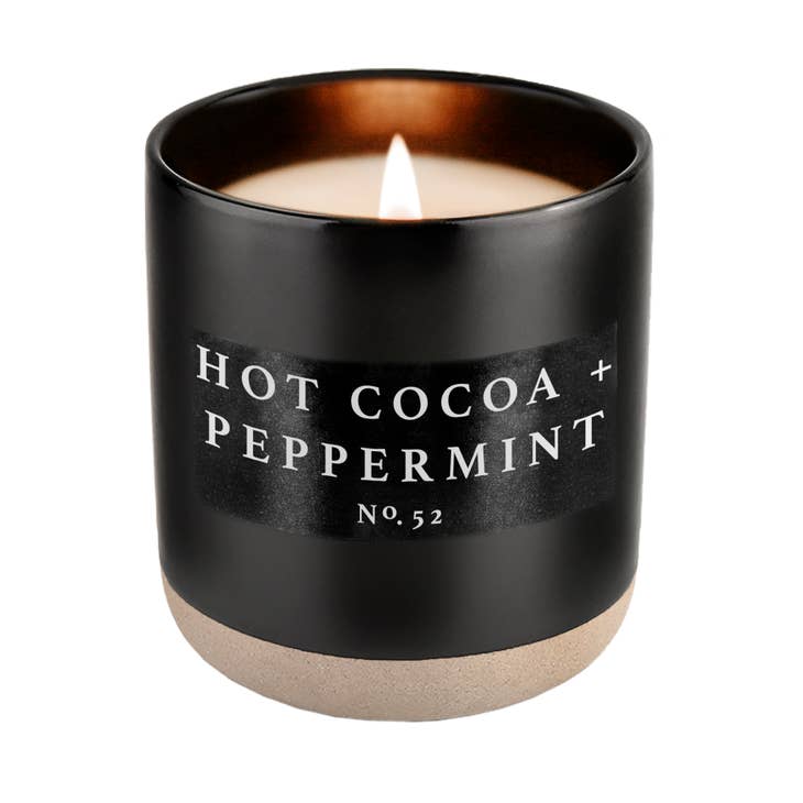 Hot Cocoa + Peppermint Stoneware Candle
