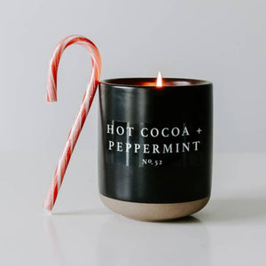 Hot Cocoa + Peppermint Stoneware Candle