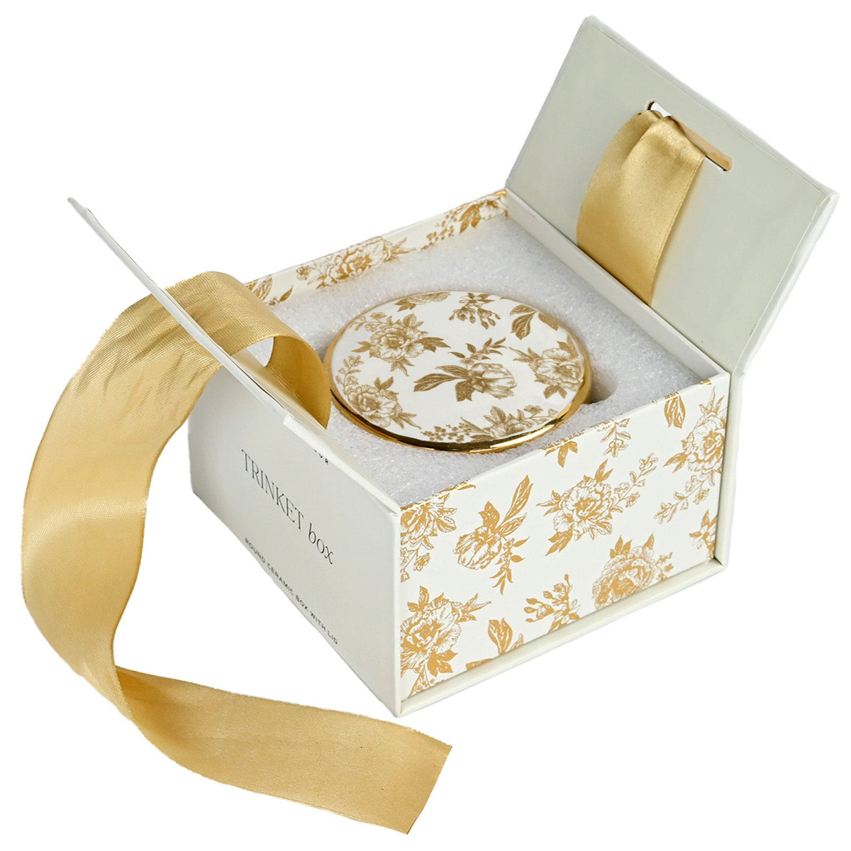 Gold Delft Trinket Dish With Lid