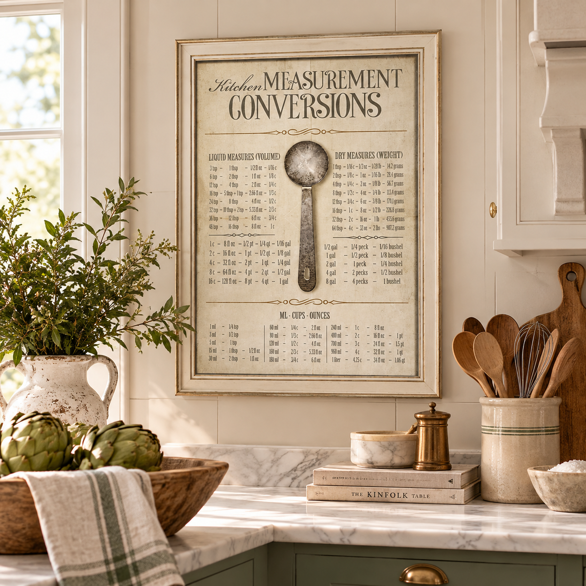 Kitchen Measurements Framed Art Print