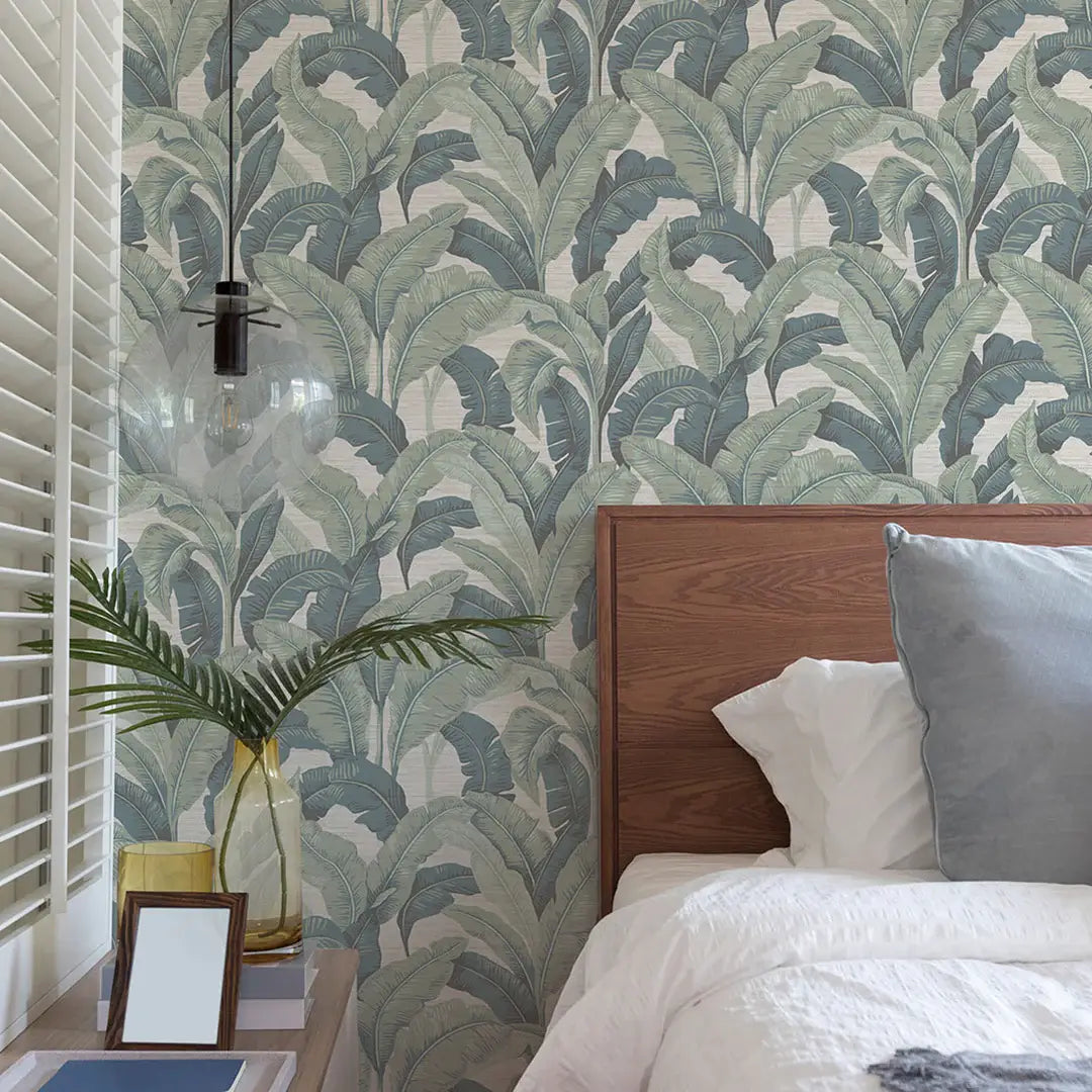 Layered Palm Faux Grasscloth Peel & Stick Wallpaper