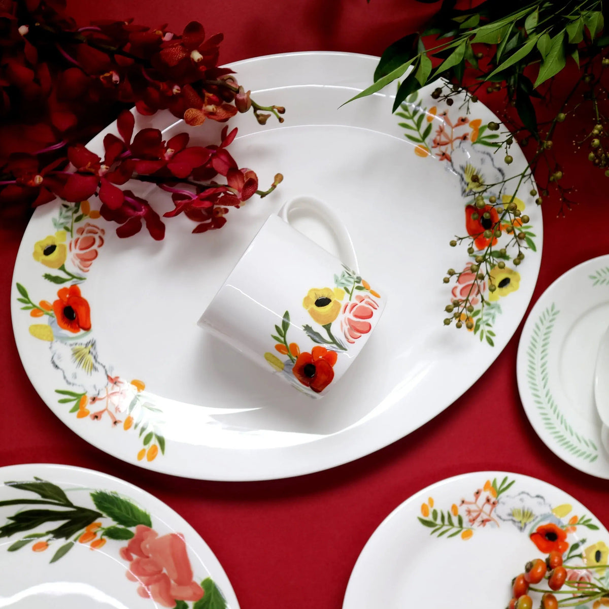 Language Of Flowers 14" Oval Platter