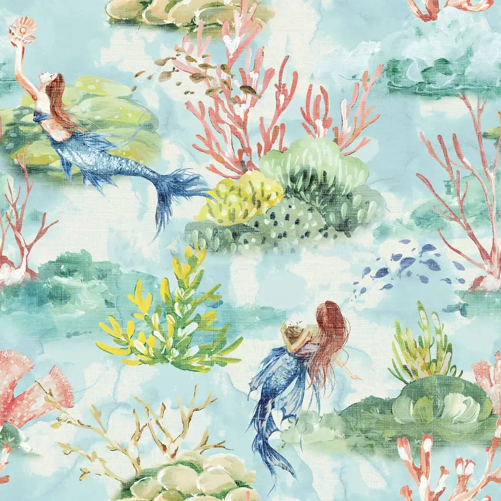 Mermaid Toile Peel & Stick Wallpaper