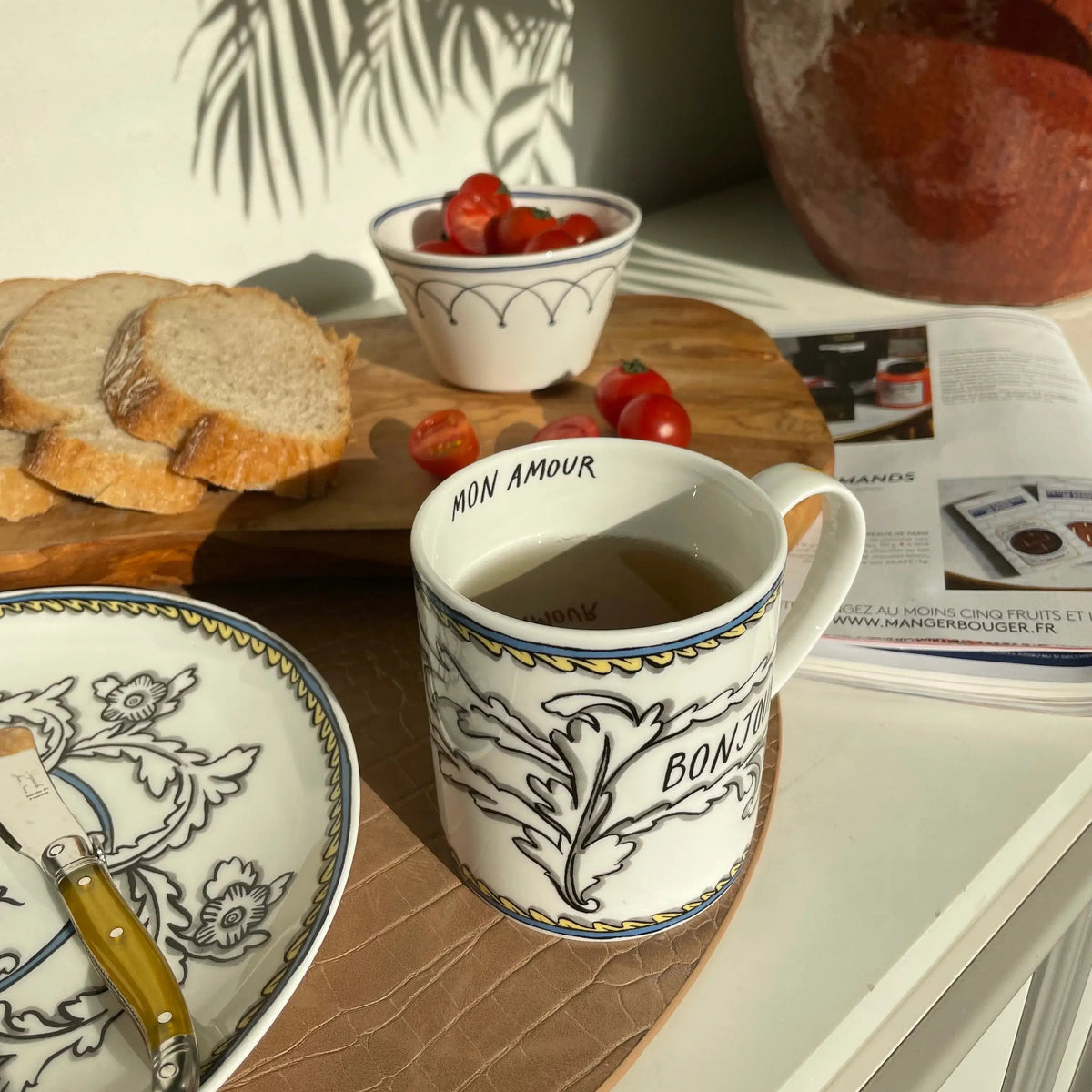 Enjoy Today & Bonjour Bone China Mug