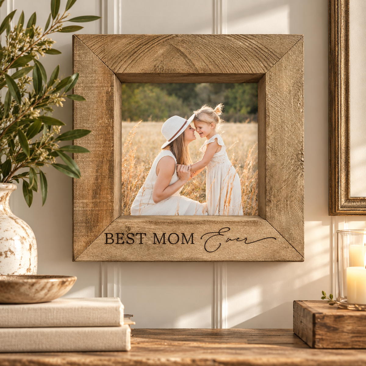 Mother's Day Engraved Timberwood Photo Frame