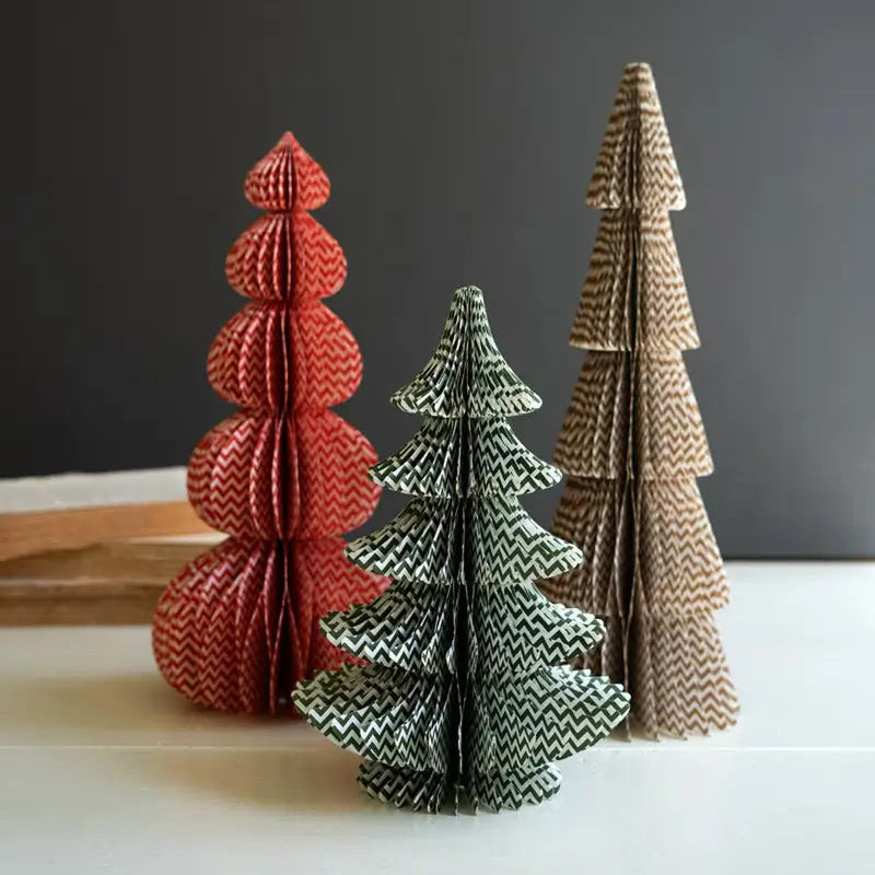 Printed Paper Accordion Christmas Tree Set