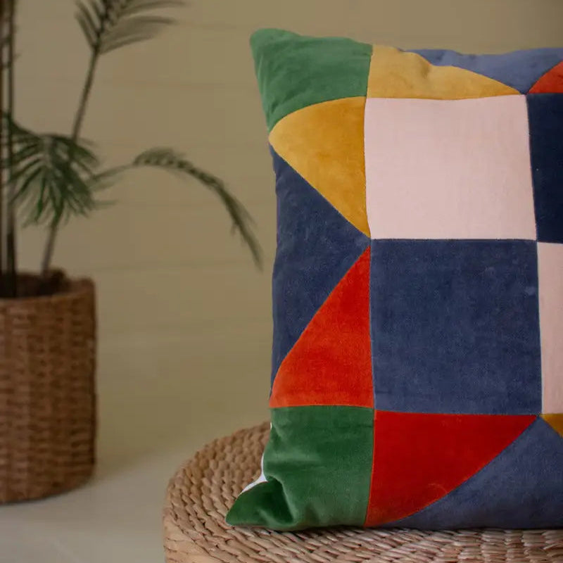 Velvet Patchwork Pillow Set
