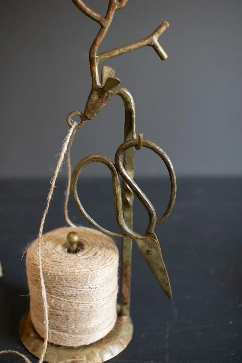 Forged Iron Brass Deer Twine Holder