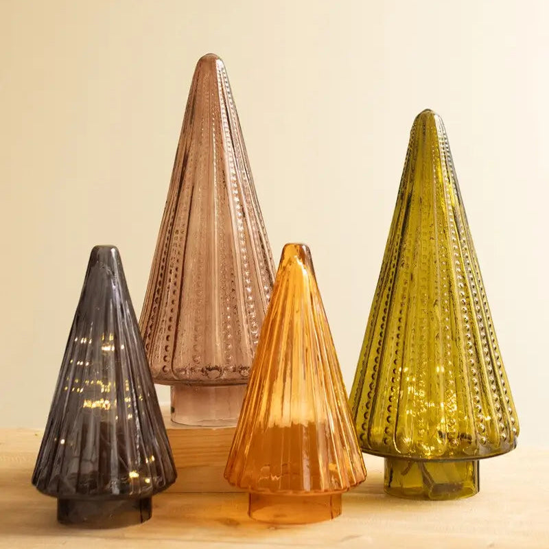 Multi Color Glass Christmas Tree Set
