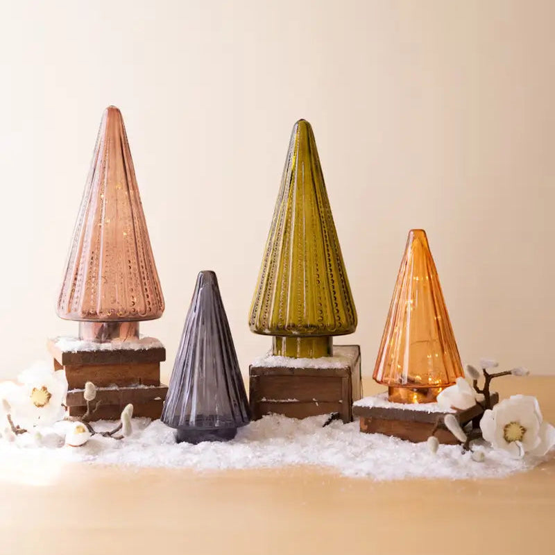 Multi Color Glass Christmas Tree Set