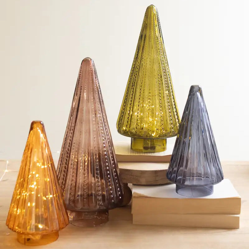 Multi Color Glass Christmas Tree Set