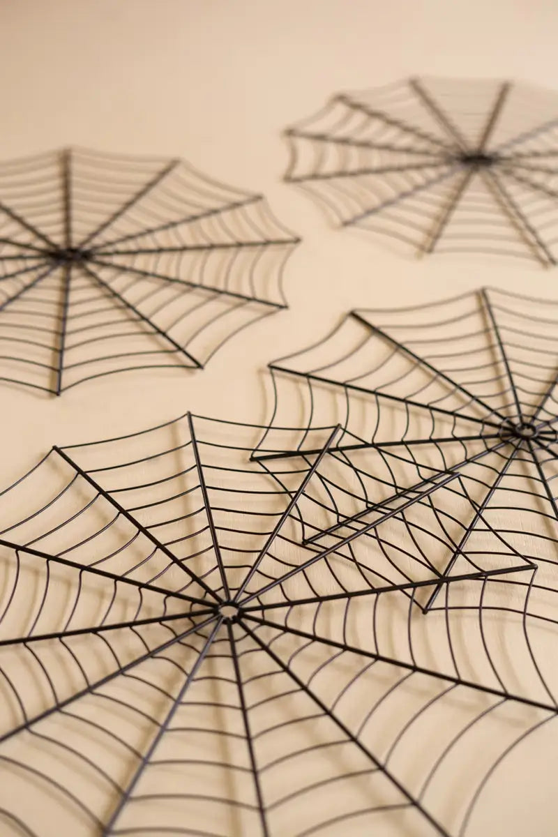 Black Wire Spider Web Placemat Set