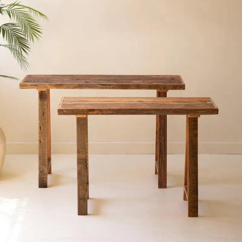 Recycled Wood Console Set