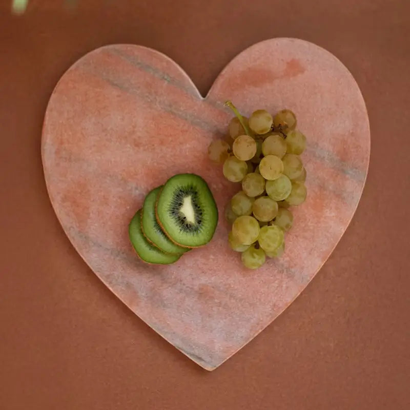 Pink Marble Heart Cheese Board