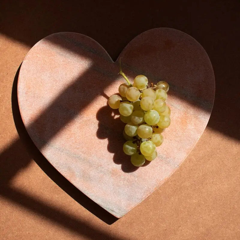 Pink Marble Heart Cheese Board