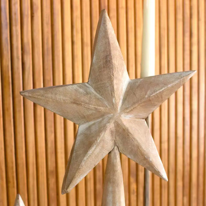 Whitewash Wooden Table Top Star Set