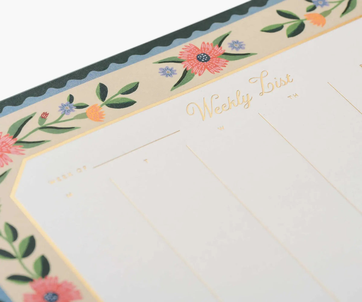Rifle Paper Co. Aster Weekly Desk Pad