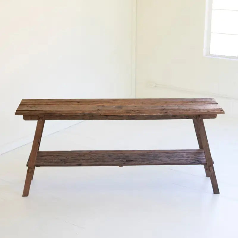 Reclaimed Wood Lower Shelf Console