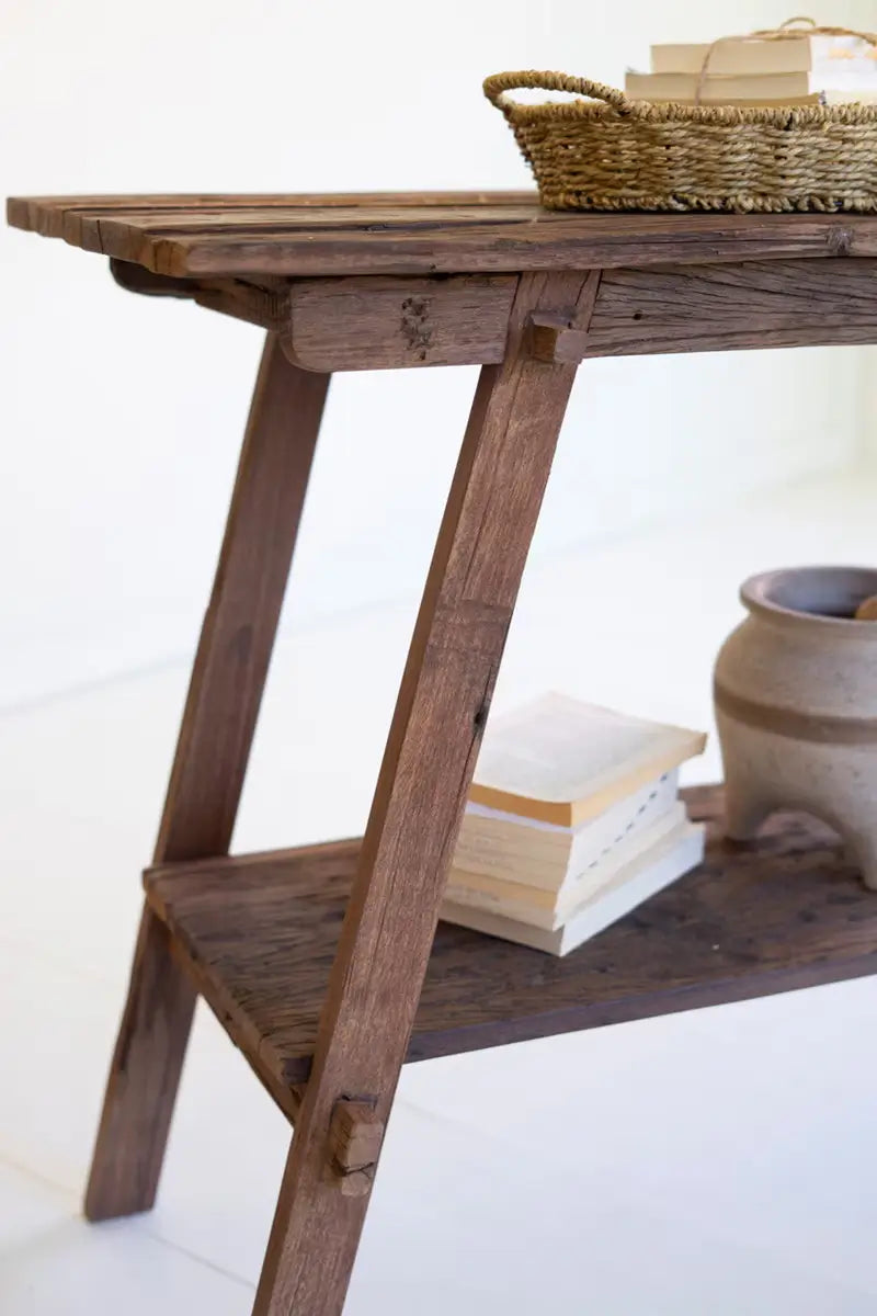 Reclaimed Wood Lower Shelf Console