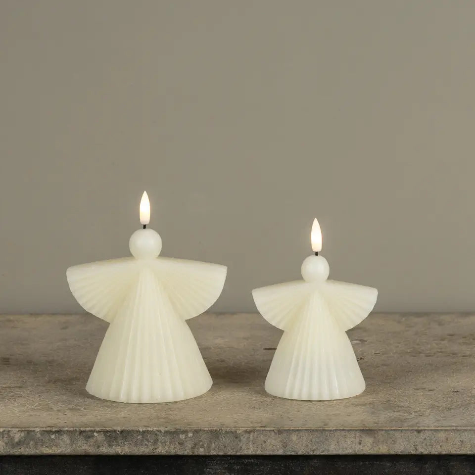 Cream Angel 3D Flame Candle