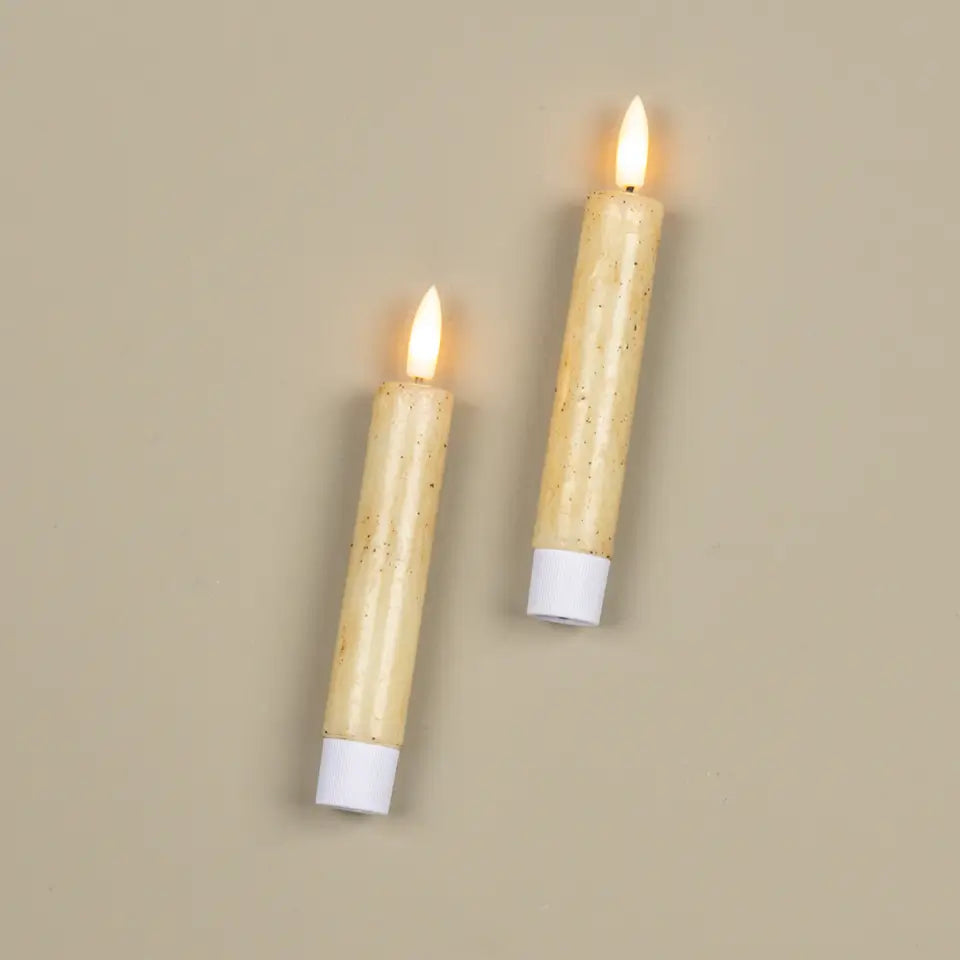 3D Flame Cream Taper Candle Set