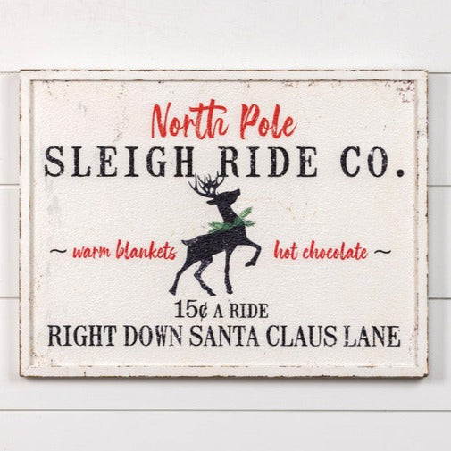 North Pole Sleigh Ride Sign