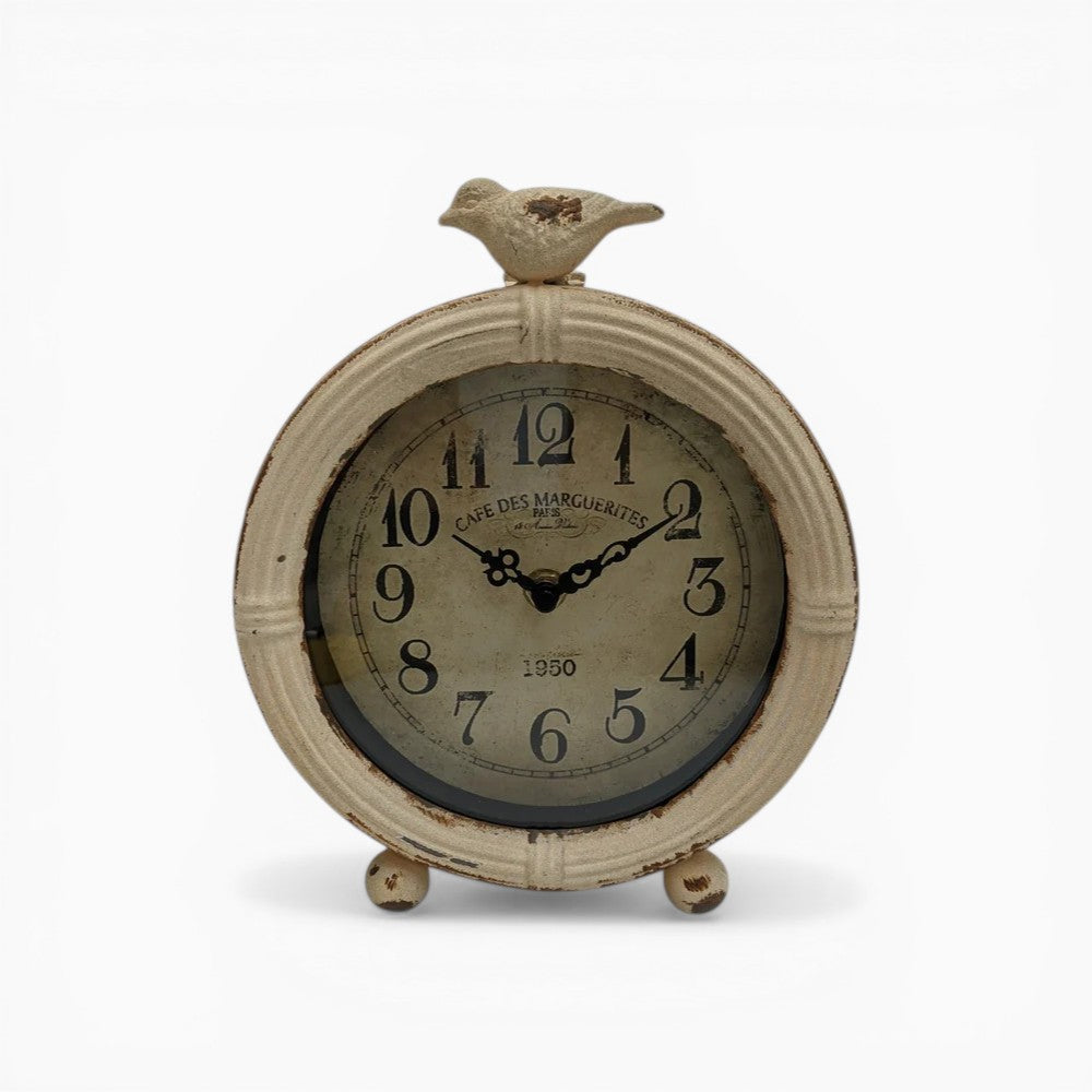 Vintage Bird Accent Table Clock