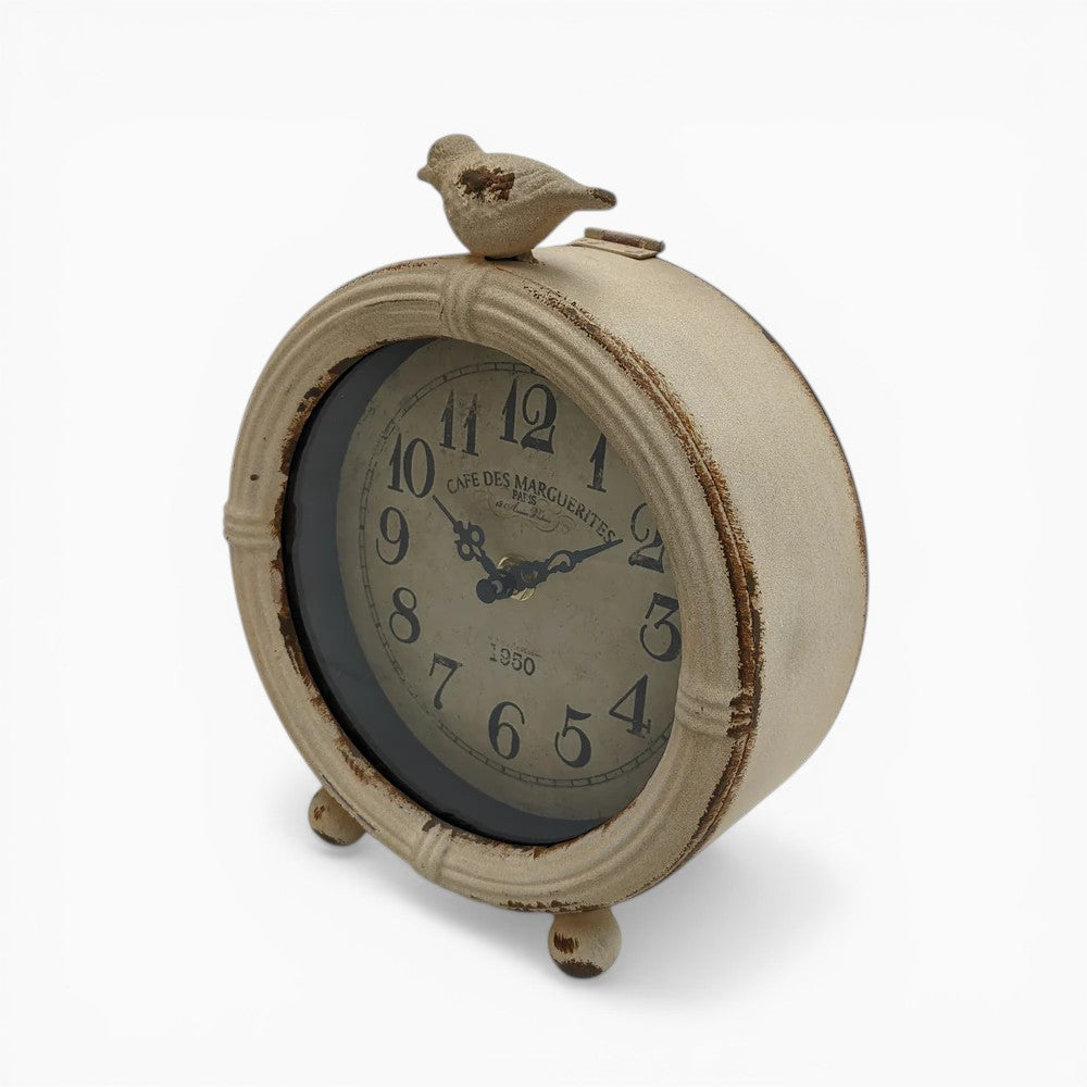 Vintage Bird Accent Table Clock