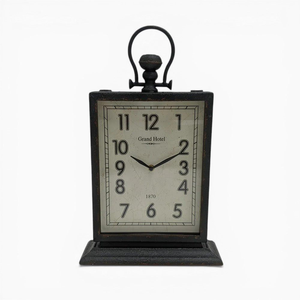 Aged Iron Table Clock